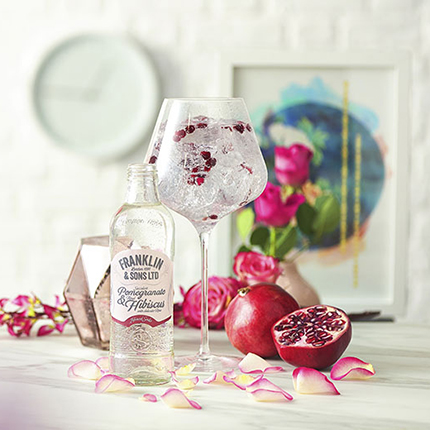 Flessen Franklin & Sons tonic op een bar